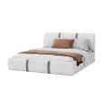 Čalouněná postel PLATINUM bílá šedá 180x200 Trinity s dřevěným roštem