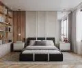Čalouněná postel PLATINUM černá bílá 180x200 Trinity s dřevěným roštem