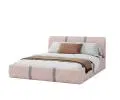Čalouněná postel PLATINUM růžová bílá 180x200 Trinity s dřevěným roštem