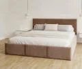 Čalouněná postel AMBER 160x200 Hnědá Trinity s úložným prostorem dřevěný rošt