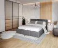 Čalouněná postel AMBER 180x200 Grafit Trinity s úložným prostorem dřevěný rošt