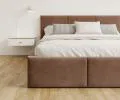 Čalouněná postel AMBER 180x200 Hnědá Trinity s úložným prostorem dřevěný rošt