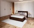 Čalouněná postel AMBER 180x200 Hnědá Trinity s úložným prostorem dřevěný rošt