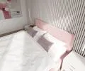 Čalouněná postel CARO 90x200 s kovovým zdvižným roštem RŮŽOVÁ