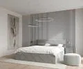 Luxusní postel CARO 90x200 s kovovým zdvižným roštem ŠEDÁ