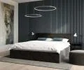Čalouněná postel CARO 140x200 s kovovým zdvižným roštem ČERNÁ