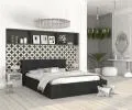 Luxusní postel CARO 160x200 s kovovým zdvižným roštem ČERNÁ