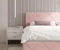 Čalouněná postel CARO 160x200 s kovovým zdvižným roštem RŮŽOVÁ