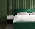 Čalouněná postel CARO 160x200 s kovovým zdvižným roštem ZELENÁ