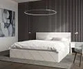 Čalouněná postel CARO 180x200 s kovovým zdvižným roštem BÍLÁ