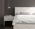 Čalouněná postel CARO 180x200 s kovovým zdvižným roštem BÍLÁ