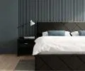 Čalouněná postel CARO 180x200 s kovovým zdvižným roštem ČERNÁ