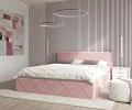 Čalouněná postel CARO 180x200 s kovovým zdvižným roštem RŮŽOVÁ
