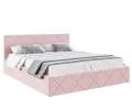 Čalouněná postel CARO 180x200 s kovovým zdvižným roštem RŮŽOVÁ