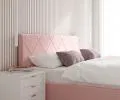 Luxusní postel CARO 180x200 s kovovým zdvižným roštem RŮŽOVÁ