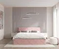 Luxusní postel CARO 180x200 s kovovým zdvižným roštem RŮŽOVÁ
