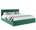 Čalouněná postel CARO 180x200 s kovovým zdvižným roštem ZELENÁ