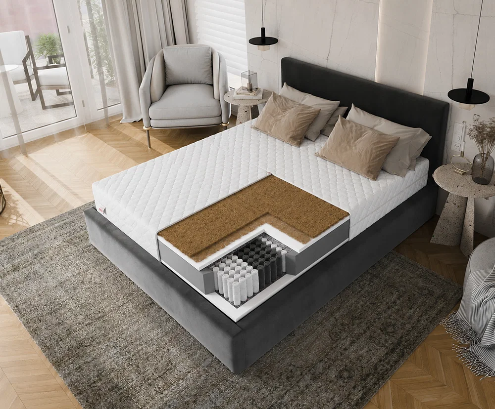 Taštičková matrace GRADO MAX JERSEY 80x200 cm s KOKOSEM 24 cm