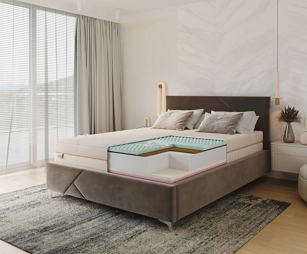 Ortopedická pěnová matrace s latexem RELAX Bamboo 21 cm – 140×200 cm