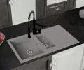 Granitový dřez ATENA ŠEDÁ 90 x 50,5 x 20cm