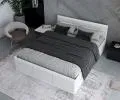 Manželská postel PANAMA T 140x200 se zvedacím kovovým roštem BÍLÁ