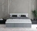 Manželská postel PANAMA T 120x200 se zvedacím kovovým  roštem BÍLÁ ŠEDÁ