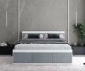 Manželská postel PANAMA T 160x200 se zvedacím kovovým roštem BÍLÁ ŠEDÁ