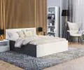 Manželská postel s úložným prostorem 180x200 PANAMA ŠEDÁ BÍLÁ