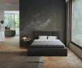 Čalouněná postel 140x200 cm VIP se zdvižným roštem ČERNÁ