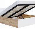 Postel PANAMA 120x200 se zvedacím dřevěným roštem DUB BÍLÁ