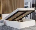 Manželská postel PANAMA 160x200 se zvedacím dřevěným roštem BÍLÁ BÍLÁ