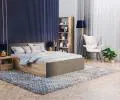 Manželská postel PANAMA 160x200 se zvedacím dřevěným roštem DUB ŠEDÁ