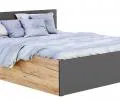 Manželská postel PANAMA 160x200 se zvedacím dřevěným roštem DUB ŠEDÁ