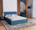 Postel s úložným prostorem 120x200 cm VEGAS VELUR TYRKYSOVÁ