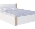 Manželská postel 140x200 cm se zdvižným kovovým roštem BOSTON BÍLÁ - BOROVICE