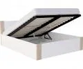 Manželská postel 140x200 cm BOSTON BÍLÁ - BOROVICE se zdvižným dřevěným roštem