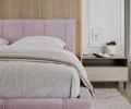 Čalouněná postel 140x200 cm EMMA Růžová s roštem