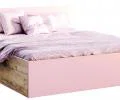Manželská postel PANAMA 140x200 se zdvižným roštem RŮŽOVÁ-DUB