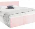Čalouněná jednolůžková postel PANAMA T 120x200 se zvedacím dřevěným roštem BÍLÁ RŮŽOVÁ