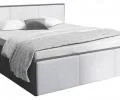 Čalouněná jednolůžková postel PANAMA T 120x200 se zvedacím dřevěným roštem ŠEDÁ BÍLÁ