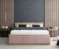 Manželská postel PANAMA T 140x200 se zvedacím dřevěným roštem DUB RŮŽOVÁ