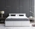 Manželská postel PANAMA T 120x200 se zvedacím kovovým roštem ŠEDÁ BÍLÁ