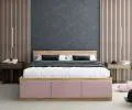 Manželská postel PANAMA T 140x200 se zvedacím kovovým roštem DUB RŮŽOVÁ
