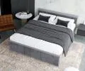 Manželská postel PANAMA T 160x200 se zvedacím kovovým roštem ŠEDÁ
