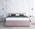 Manželská postel PANAMA T 160x200 se zvedacím kovovým roštem ŠEDÁ RŮŽOVÁ