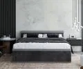 Manželská postel PANAMA T 180x200 se zvedacím kovovým roštem ŠEDÁ