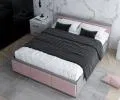 Manželská postel PANAMA T 180x200 se zvedacím kovovým roštem ŠEDÁ RŮŽOVÁ