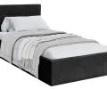 Čalouněná postel RINO 90x200 cm s kovovým roštem černá
