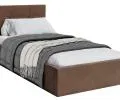Čalouněná postel RINO 90x200 cm s kovovým roštem hnědá