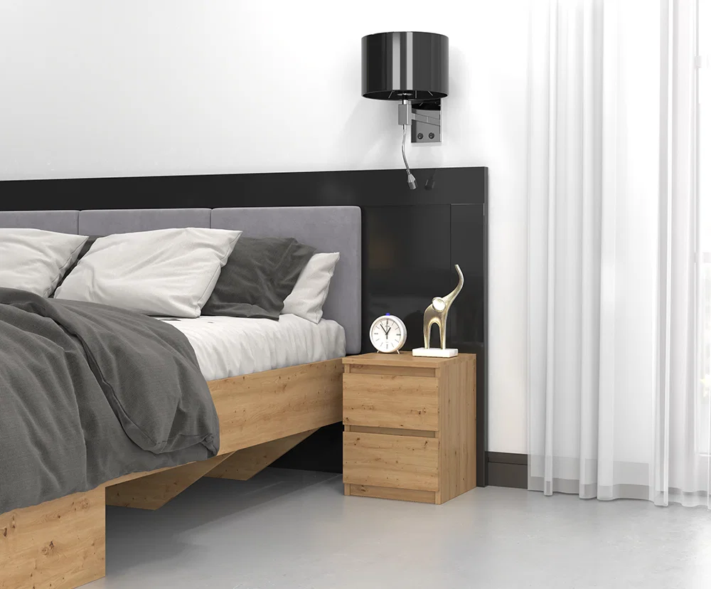 Noční stolek MALWA M2 se 2 zásuvkami DUB ARTISAN
